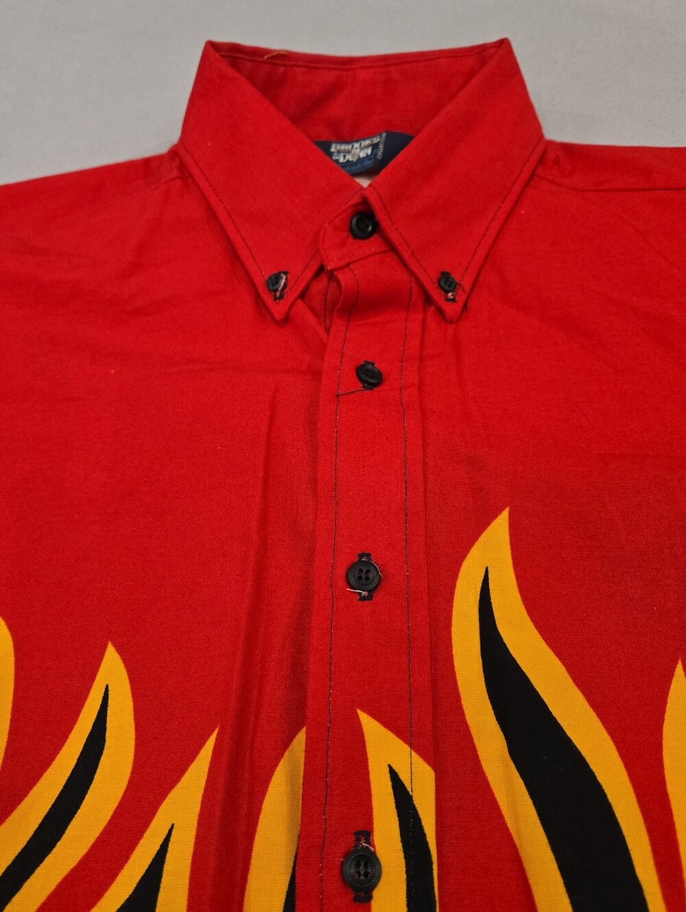 Vintage Brooks & Dunn Shirt Mens Large Red Black Flame Western Cowboy USA 90s - Picture 2 of 9